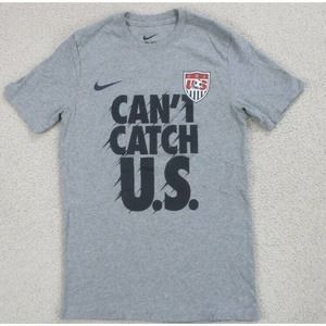 Nike USA Soccer Shirt Adult Medium Gray Red United States Football Futbol Mens
